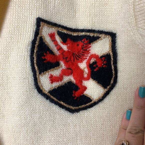 Bern Conrad Ivory 100% wool collared double breasted oversized cardigan Sz large - Picture 6 of 10